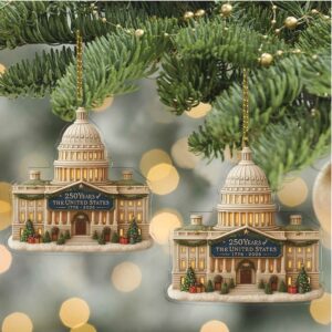 US Capitol Ornament 250 Years Patriotic Christmas Ornament Washington DC Holiday Gift Decor US Capitol Ornament 250 Years Patriotic Christmas Ornament Washington DC Holiday Gift Decor