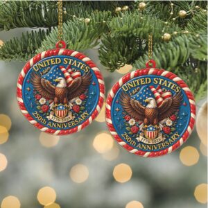 United States 250 Years Anniversary Acrylic Ornament 1776–2026 Patriotic Christmas Ornament United States 250 Years Anniversary Acrylic Ornament 1776–2026 Patriotic Christmas Ornament