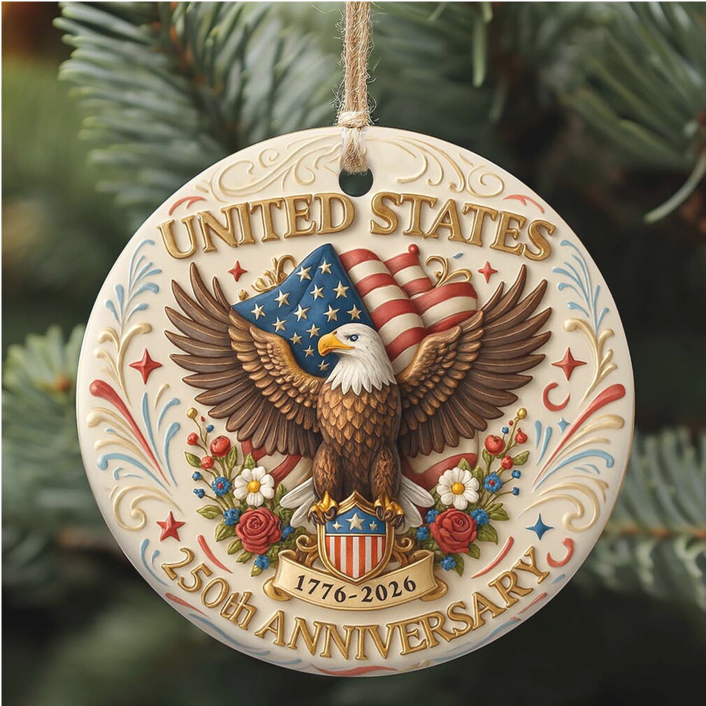 United States 250 Years Anniversary Ceramic Ornament Patriotic Christmas Ornament United States 250 Years Anniversary Ceramic Ornament Patriotic Christmas Ornament