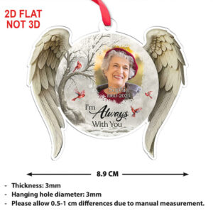 We’re Always With You Memorial Acrylic Ornament Personalized Custom Name Photo Ornament