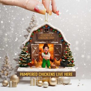 Personalized Chicken Coop Christmas Ornament