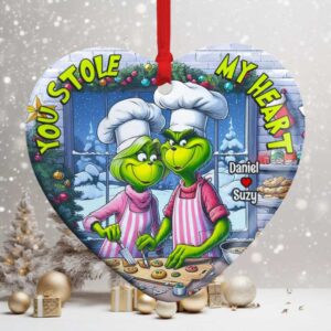 You Stole My Heart, Couple Gift, Personalized Ceramic Ornament