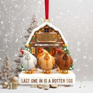 Personalized Chicken Coop Christmas Ornament