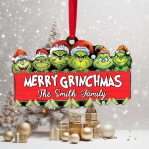 Personalized Grinch Family Christmas Ornament