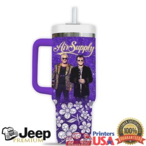 Air Supply 50th Anniversary Celebration Purple Sparkle Tumbler