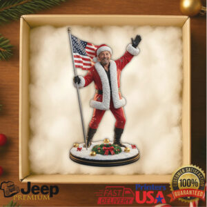 American Flag Santa Christmas Ornament