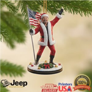 American Flag Santa Christmas Ornament