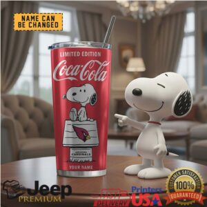 Arizona Cardinals NFL Mix Snoopy & Red Coca Tumbler Customizable Name