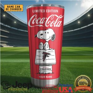 Atlanta Falcons NFL Mix Snoopy & Red Coca Tumbler Customizable Name