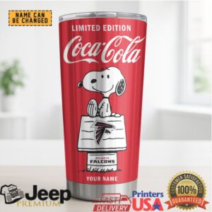 Atlanta Falcons NFL Mix Snoopy & Red Coca Tumbler Customizable Name