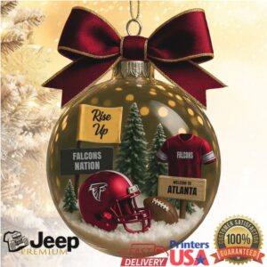 Atlanta Falcons Rise Up Personalized Football Christmas Ornament