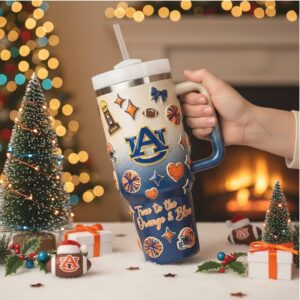 Auburn Tigers 30oz Tumbler with Handle Heritage Glow Edition