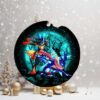 One Piece Luffy Santa Stained Glass Hologram Christmas Ornament One Piece Luffy Santa Stained Glass Hologram Christmas Ornament