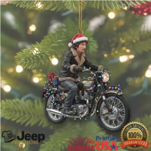 Biker Santa on Motorcycle Ornament