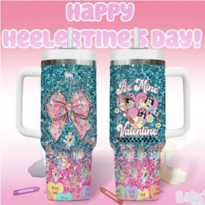 Bluey & Bingo Valentine's Day Glitter Tumbler