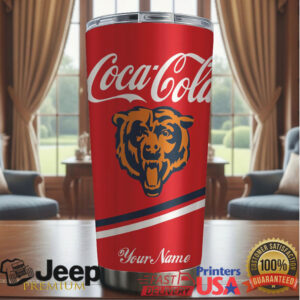 Chicago Bears NFL Team Mix Coca Red Tumbler Custom Name
