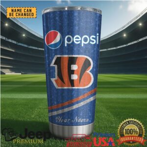 Cincinnati Bengals Mix Pepsi Blue Tumbler Custom Name