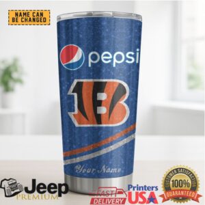 Cincinnati Bengals Mix Pepsi Blue Tumbler Custom Name