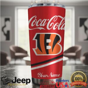 Cincinnati Bengals NFL Team Mix Coca Red Tumbler Custom Name
