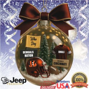 Cincinnati Bengals Who Dey Nation Personalized Football Ornament