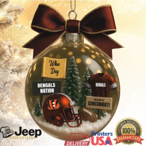 Cincinnati Bengals Who Dey Nation Personalized Football Ornament