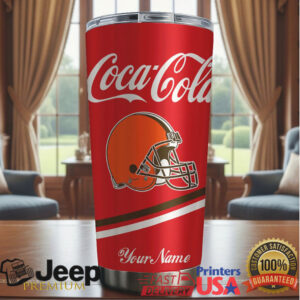 Cleveland Browns NFL Team Mix Coca Red Tumbler Custom Name