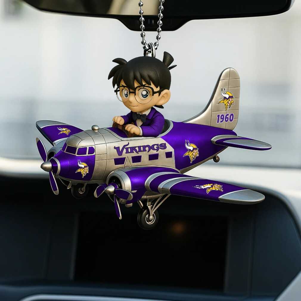 Conan Edogawa x Minnesota Vikings Airplane Car Ornament Conan Edogawa x Minnesota Vikings Airplane Car Ornament