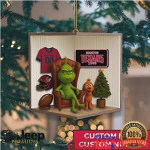 Custom Houston Texans Grinch Christmas Ornament