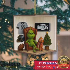 Custom Las Vegas Raiders Grinch Christmas Ornament Custom Las Vegas Raiders Grinch Christmas Ornament