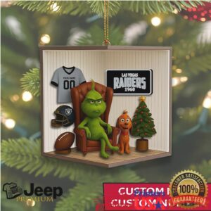 Custom Las Vegas Raiders Grinch Christmas Ornament