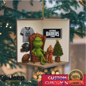 Custom Las Vegas Raiders Grinch Christmas Ornament
