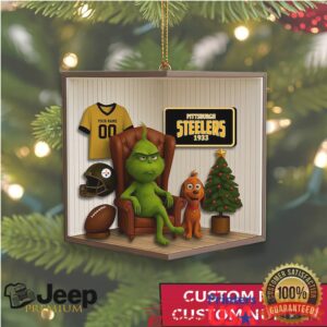 Custom NFL Pittsburgh Steelers Grinch Christmas Ornament