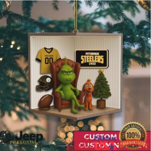 Custom NFL Pittsburgh Steelers Grinch Christmas Ornament