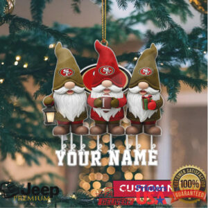 Custom Name 49ers Football Team Gnomes Ornament Custom Name 49ers Football Team Gnomes Ornament