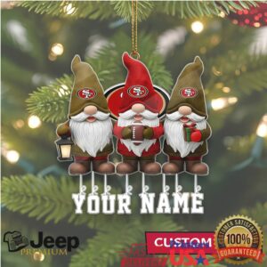 Custom Name 49ers Football Team Gnomes Ornament