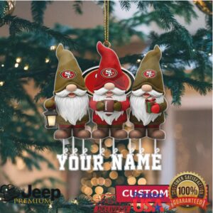 Custom Name 49ers Football Team Gnomes Ornament
