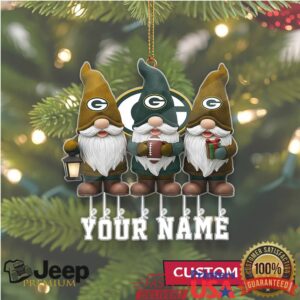Custom Name Green Bay Gnomes Christmas Ornament