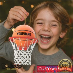 Custom Name & Number Basketball Christmas Ornament