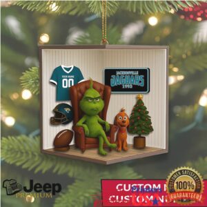 Custom Name Number Jaguars Grinch Holiday Ornament