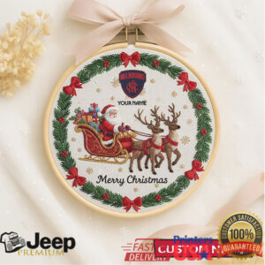 Custom Name Santa Sleigh Embroidery Hoop Christmas Ornament Custom Name Santa Sleigh Embroidery Hoop Christmas Ornament
