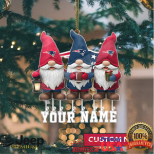Custom New England Patriots Gnomes Family Christmas Ornament Custom New England Patriots Gnomes Family Christmas Ornament
