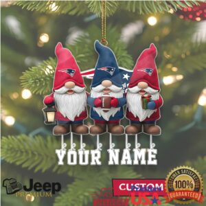Custom New England Patriots Gnomes Family Christmas Ornament