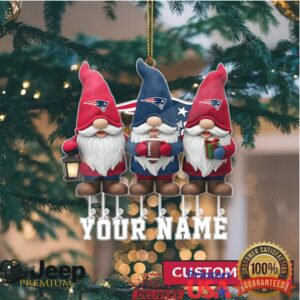 Custom New England Patriots Gnomes Family Christmas Ornament
