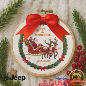 Custom Santa & Reindeer Sleigh Christmas Ornament