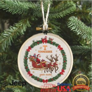 Custom Santa & Reindeer Sleigh Christmas Ornament
