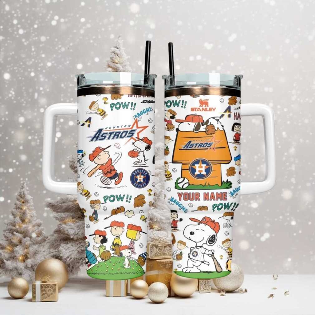 Custom Stanley Tumbler 40oz Houston Astros Peanuts Baseball Edition Custom Stanley Tumbler 40oz Houston Astros Peanuts Baseball Edition