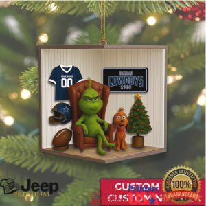 Custom The Grinch Steals the Cowboys' Christmas Personalized Ornament