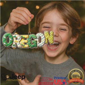 Custom Wooden Oregon Ornament with NameYear