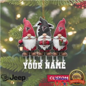 Customizable Atlanta Falcons Gnome Family Christmas Ornament