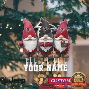 Customizable Atlanta Falcons Gnome Family Christmas Ornament